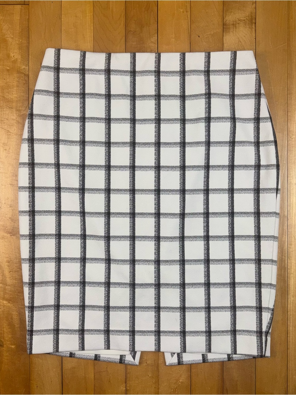 Express White Black Windowpane Plaid Pencil Skirt Womens Size 8 Career Office